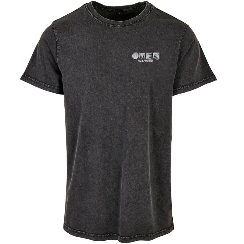 OMEN Frankfurt T-Shirt (Unisex / Acid Washed) Design: Vorne kleines Original Logo, hinten Original Logo hochkant