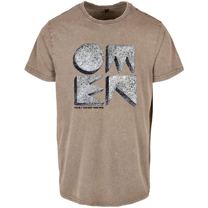 OMEN Frankfurt T-Shirt (Unisex / Acid Washed) Design: Vorne großes Quadrat Logo, hinten kleines Quadrat Logo