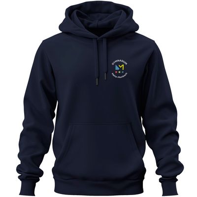 GymMo Premium-Hoodie (Unisex) | Rundes Logo, mehrfarbig