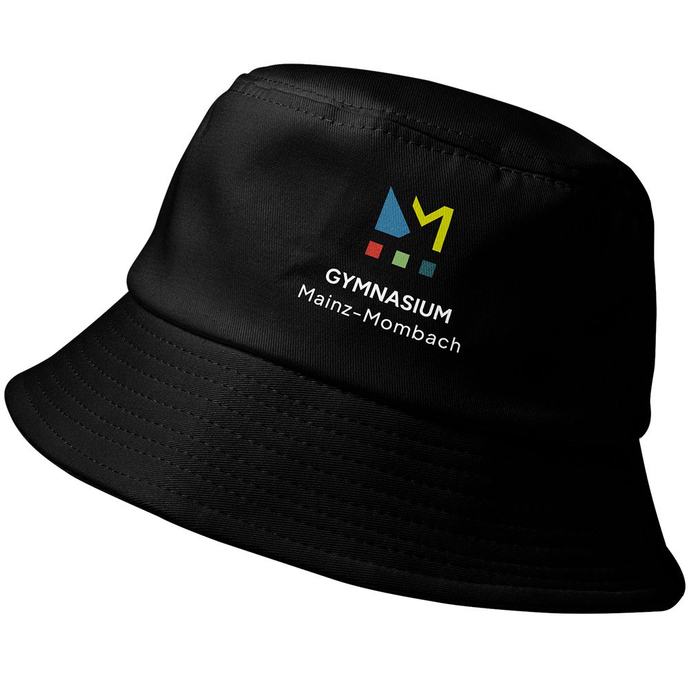 GymMo Bucket-Hat (Unisex) | Mehrfarbiges Logo, eckig