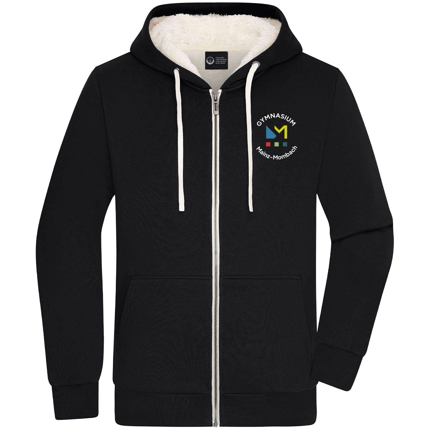 GymMo Sherpa-Zip-Hoodie (Unisex) | Rundes Logo, mehrfarbig GymMo Sherpa-Zip-Hoodie (Unisex) | Rundes Logo, mehrfarbig