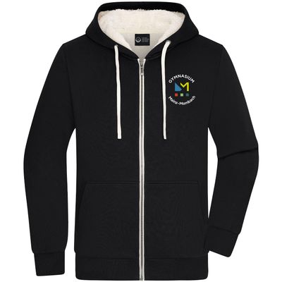 GymMo Sherpa-Zip-Hoodie (Unisex) | Rundes Logo, mehrfarbig