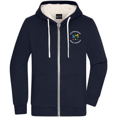 GymMo Sherpa-Zip-Hoodie (Unisex) | Rundes Logo, mehrfarbig