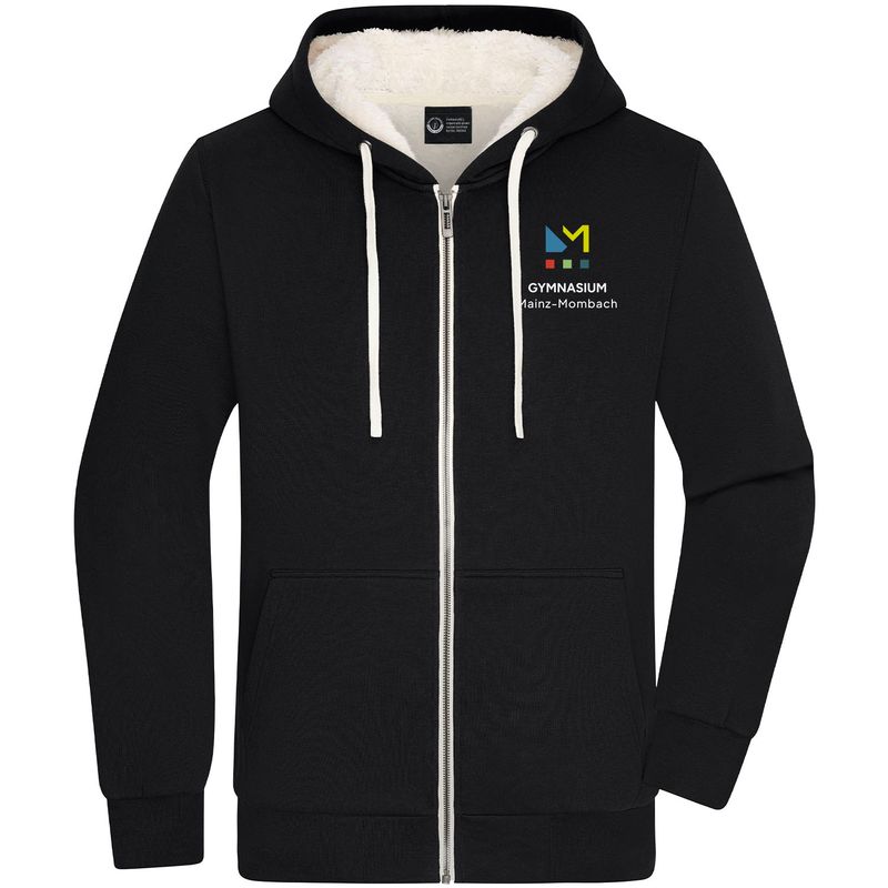GymMo Sherpa-Zip-Hoodie (Unisex) | Eckiges Logo, mehrfarbig
