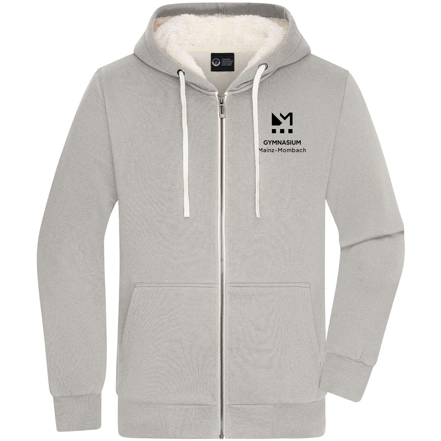 GymMo Sherpa-Zip-Hoodie (Unisex) | Eckiges Logo, mehrfarbig
