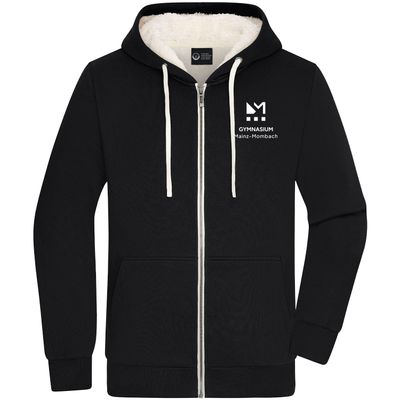 GymMo Sherpa-Zip-Hoodie (Unisex) | Eckiges Logo, mehrfarbig