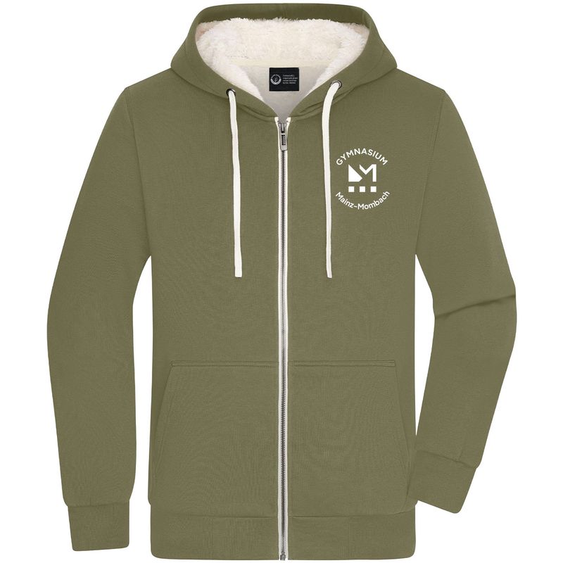 GymMo Sherpa-Zip-Hoodie (Unisex) | Rundes Logo, einfarbig GymMo Sherpa-Zip-Hoodie (Unisex) | Rundes Logo, einfarbig