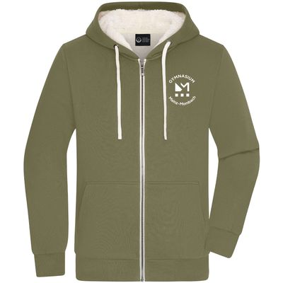 GymMo Sherpa-Zip-Hoodie (Unisex) | Rundes Logo, einfarbig GymMo Sherpa-Zip-Hoodie (Unisex) | Rundes Logo, einfarbig