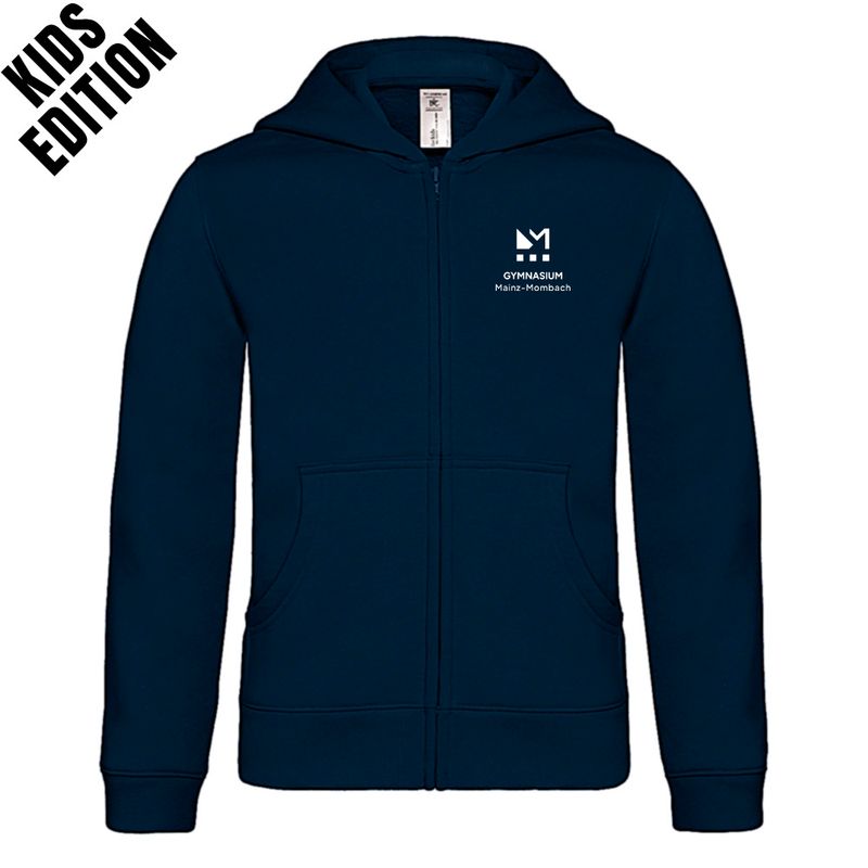 GymMo Zip-Hoodie (Kids Edition) | Eckiges Logo, einfarbig