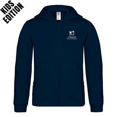 GymMo Zip-Hoodie (Kids Edition) | Eckiges Logo, einfarbig