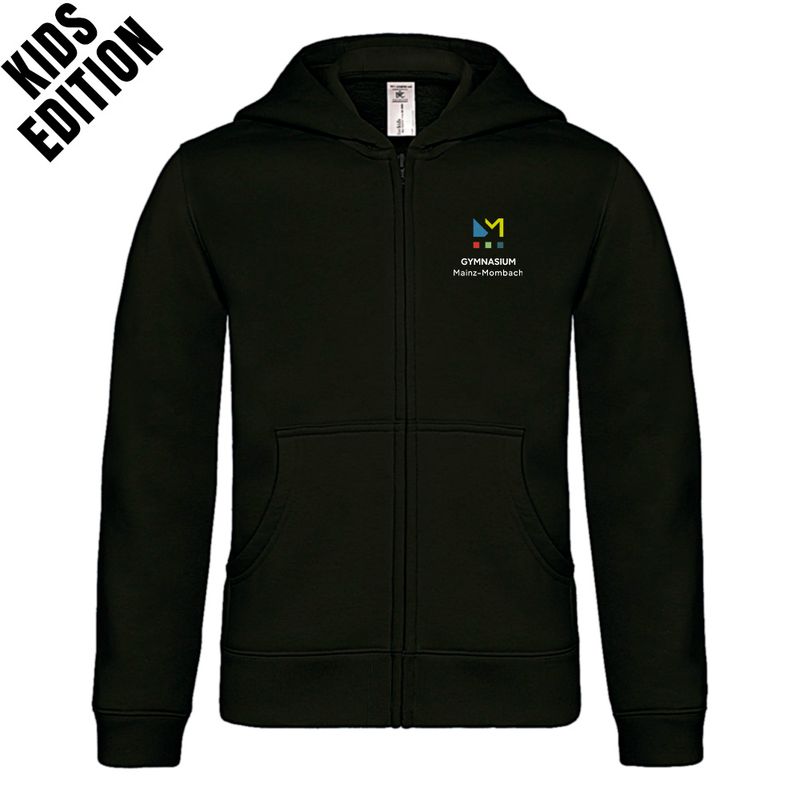 GymMo Zip-Hoodie (Kids Edition) | Eckiges Logo, mehrfarbig