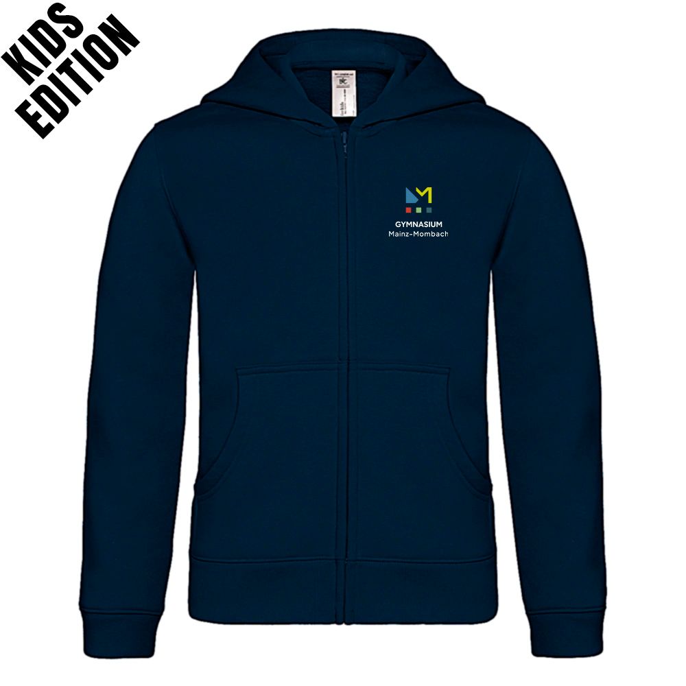 GymMo Zip-Hoodie (Kids Edition) | Eckiges Logo, mehrfarbig