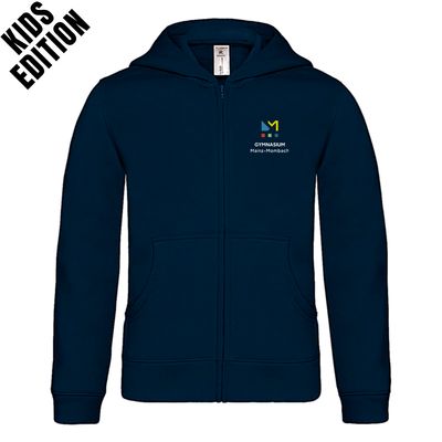 GymMo Zip-Hoodie (Kids Edition) | Eckiges Logo, mehrfarbig