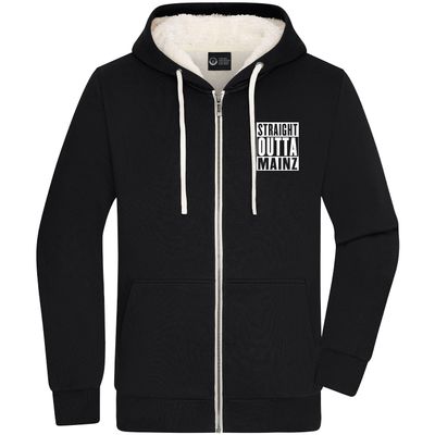 "Straight outta Mainz" Zip-Jacket mit kuscheligem Sherpa-Futter (Teddy-Look)