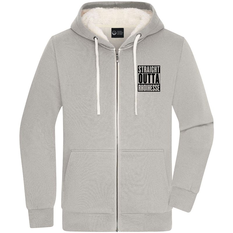 "Straight outta Rhoihesse" Zip-Jacket mit kuscheligem Sherpa-Futter (Teddy-Look)