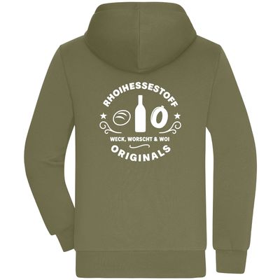 "Rhoihessestoff - Weck, Worscht & Woi" Zip-Jacket mit kuscheligem Sherpa-Futter (Teddy-Look)