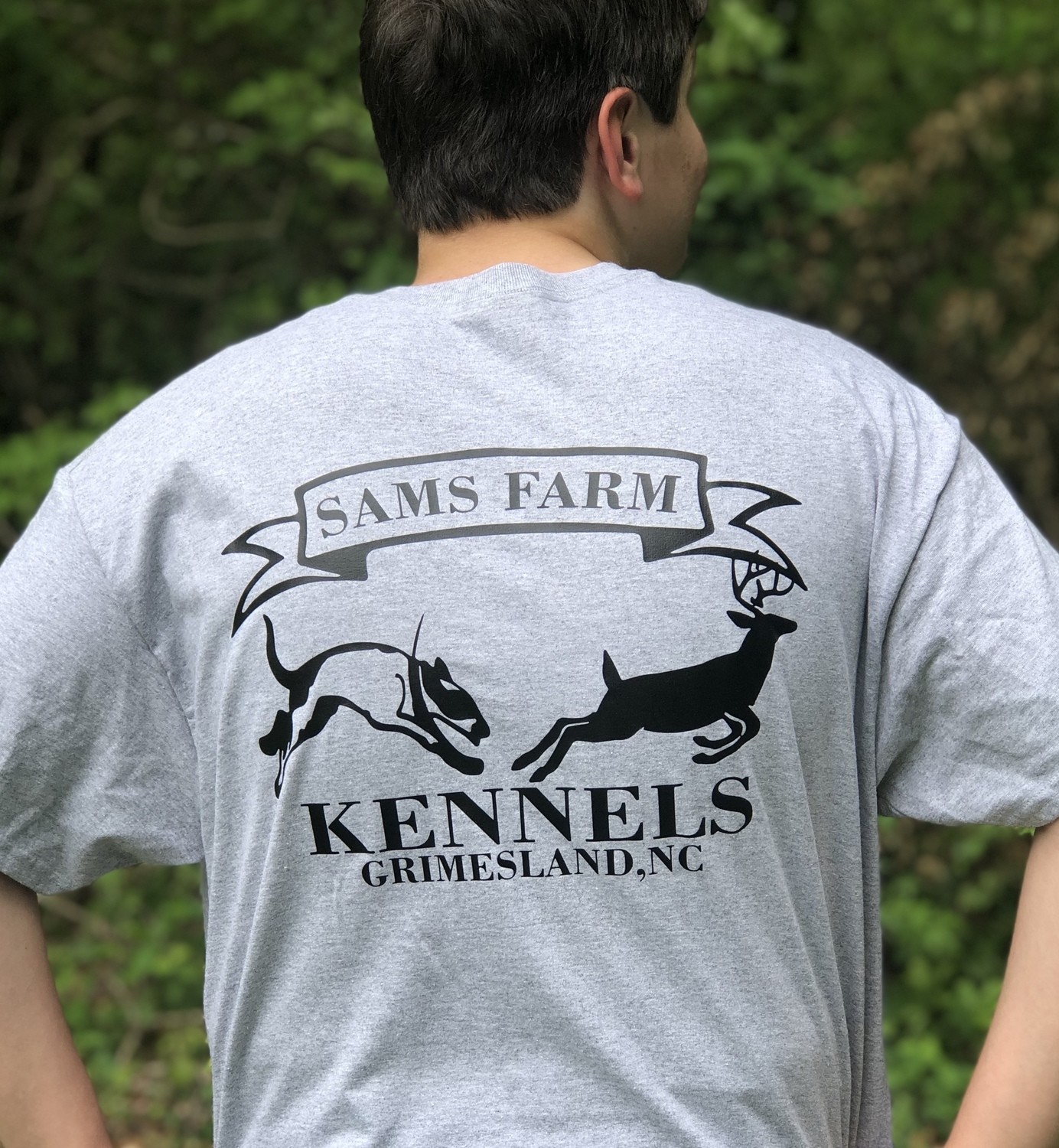 Dog Running Deer - Short Sleeve Custom Shirt - 15 Colors Available