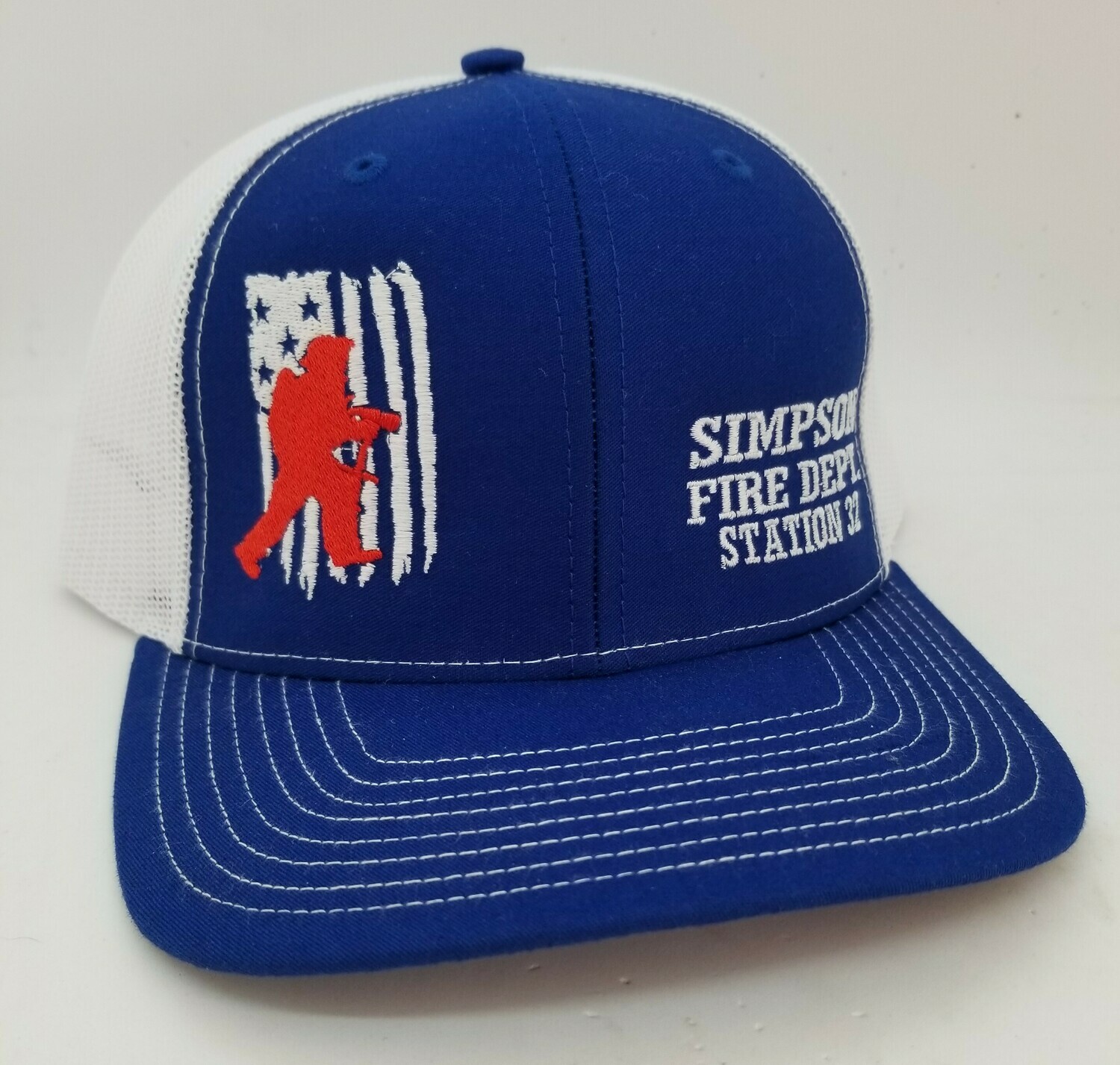 Custom Fire Department Flag Flex-Fit Hat - Many Hat Colors Available!!!