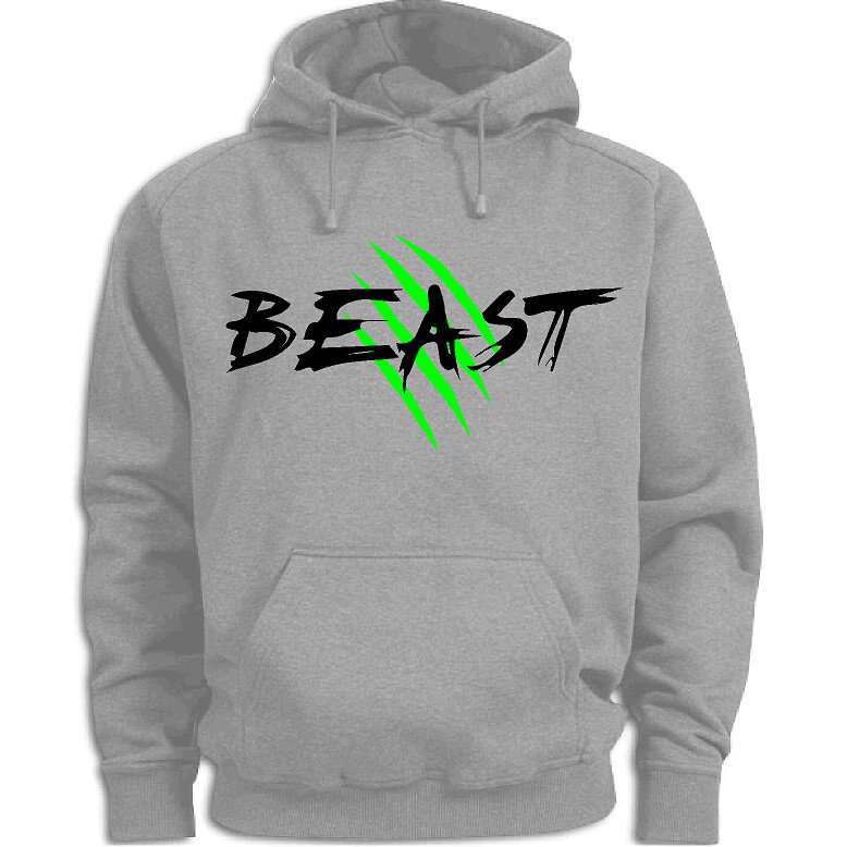 Gray Beast Hooded Cotton Sweatshirt - Adult & Youth
