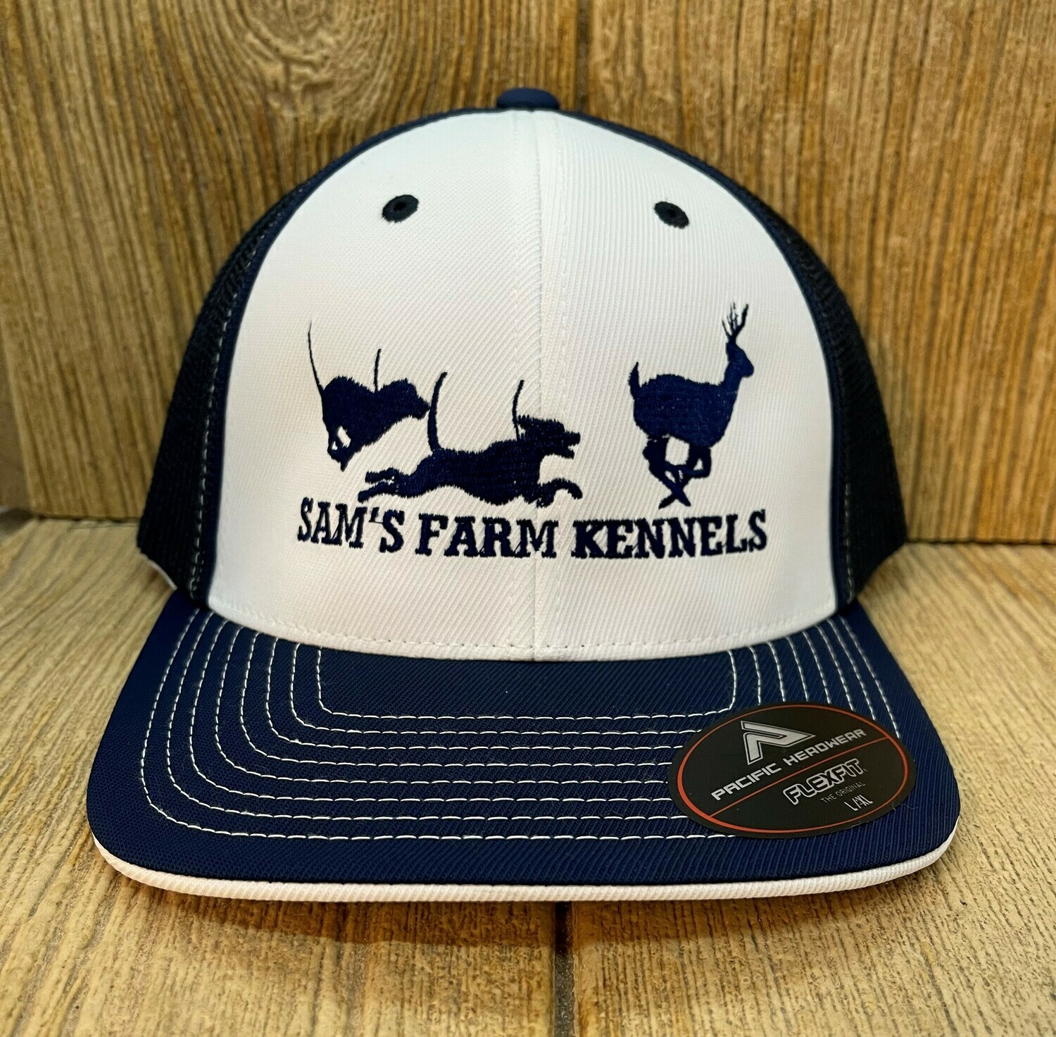 Dogs Running Deer - Flex Fit Custom Hat