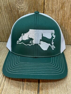 Dog Running Deer State - Flex Fit Custom Hat