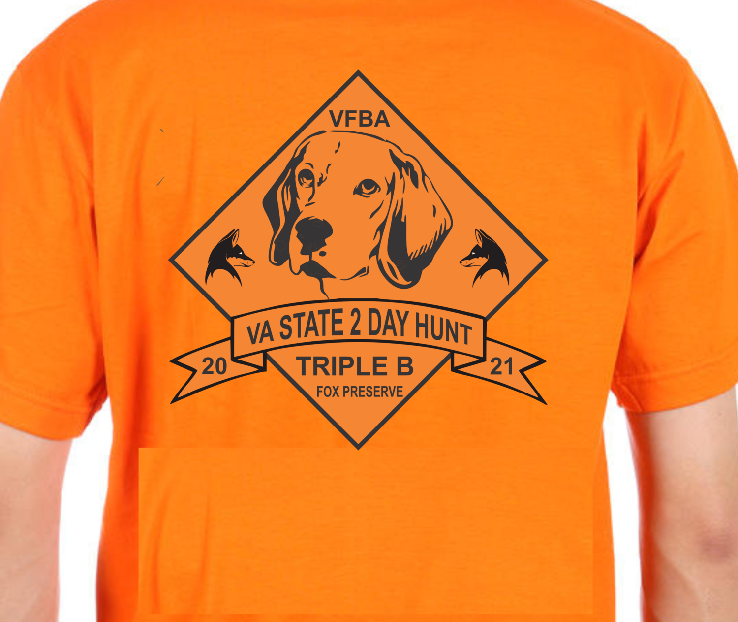 VFBA Hunt - Short Sleeve Cotton T-Shirt - Adult & Youth - Orange