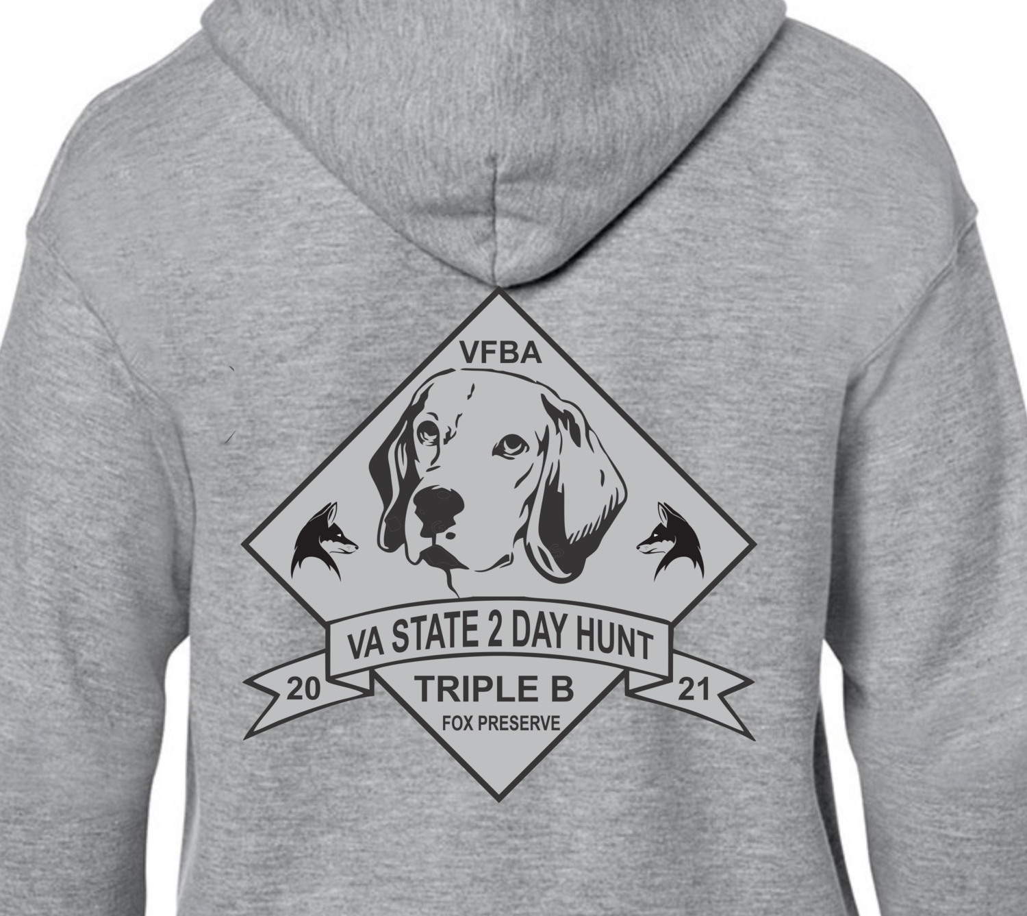 VFBA Hunt - Cotton Hoodie - Adult &amp; Youth - 2 Color Options, Color: Gray