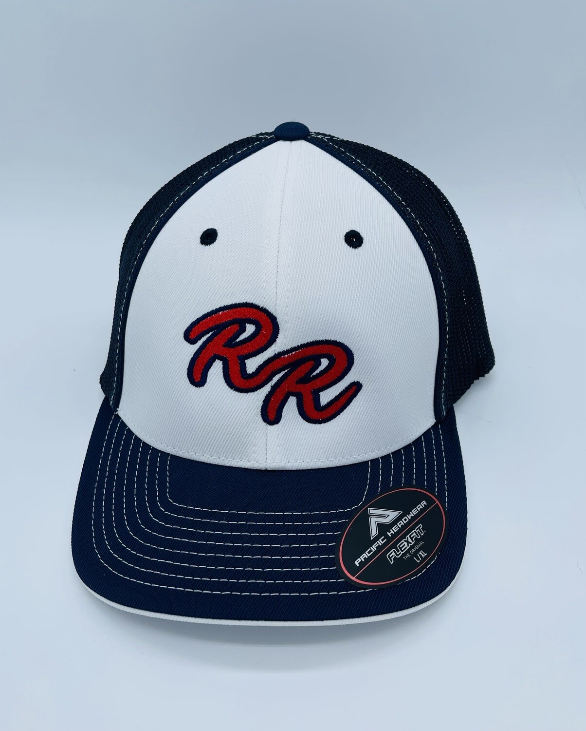 River Rats Flex-Fit Hat, Color: Navy/White