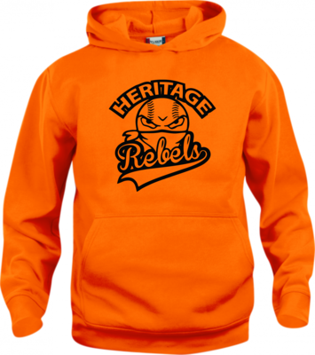 Orange Hooded Cotton Sweatshirt - Adult & Youth - Add Player Name & Number on Back (Optional)