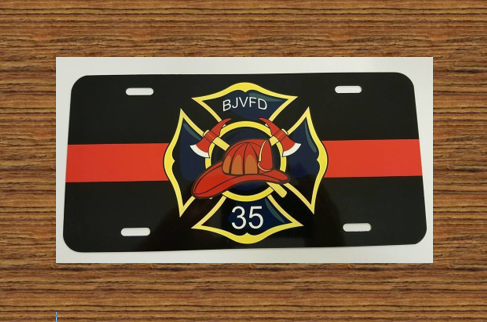 Fire Department - Customized License Plate