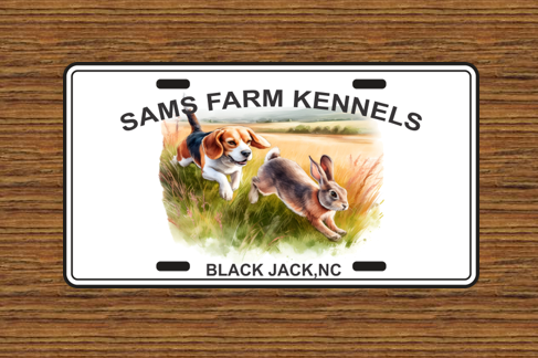 Dog Running Beagle - Customized License Plate
