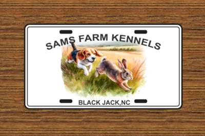 Dog Running Beagle - Customized License Plate