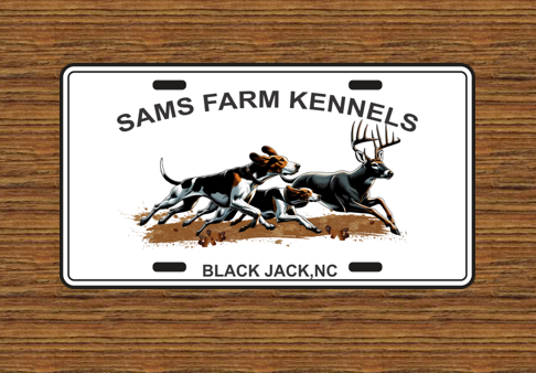 Dogs Running Buck - Customized License Plate