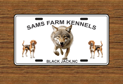 Coyote + Dogs - Customized License Plate