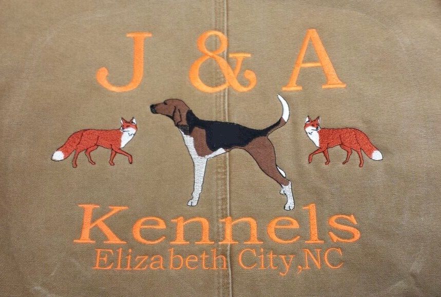 Benching Walker &amp; Gray or Red Fox Custom Kennel Coat