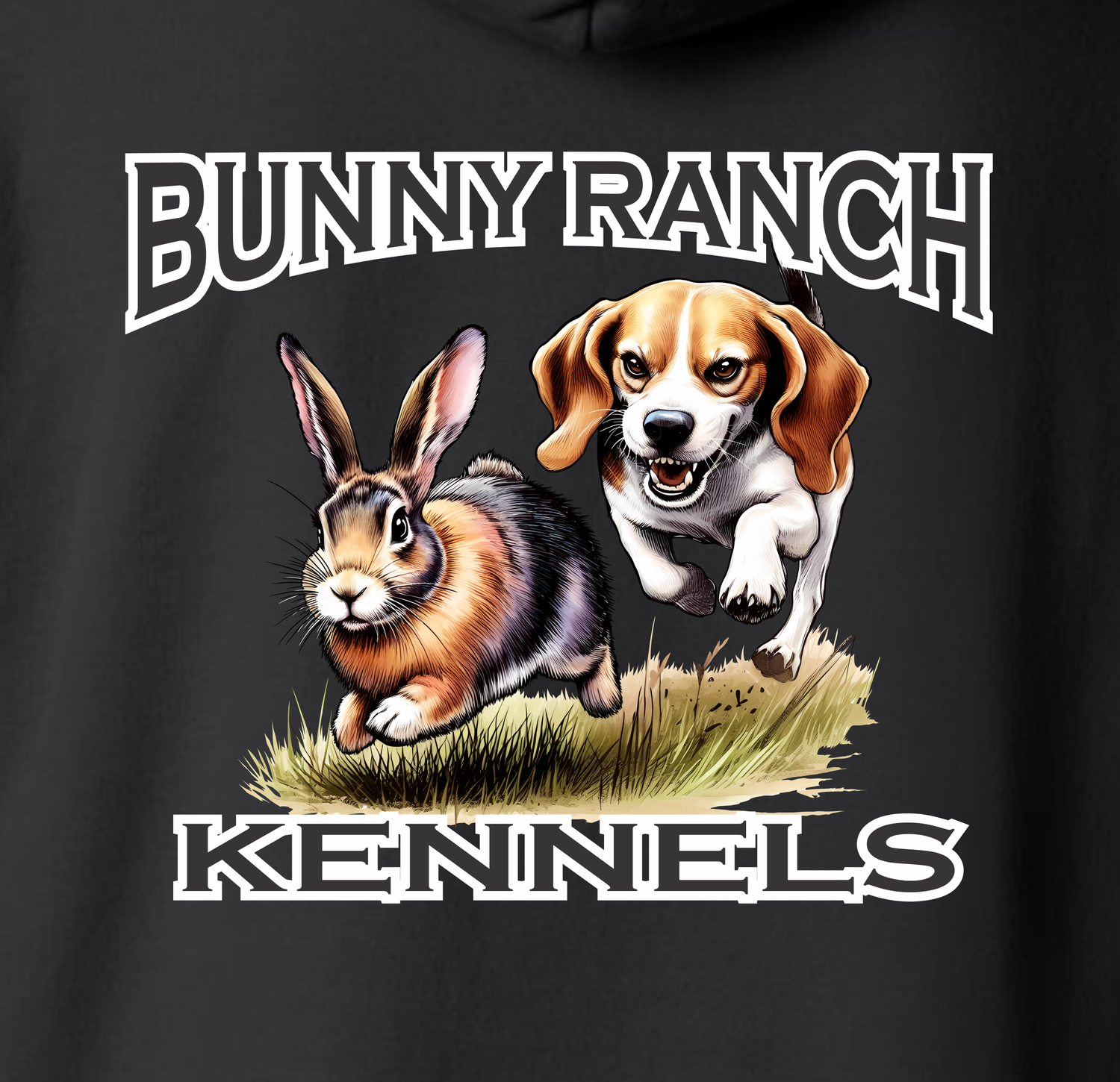 Beagle Running Rabbit - Short or Long Sleeve Custom Shirt