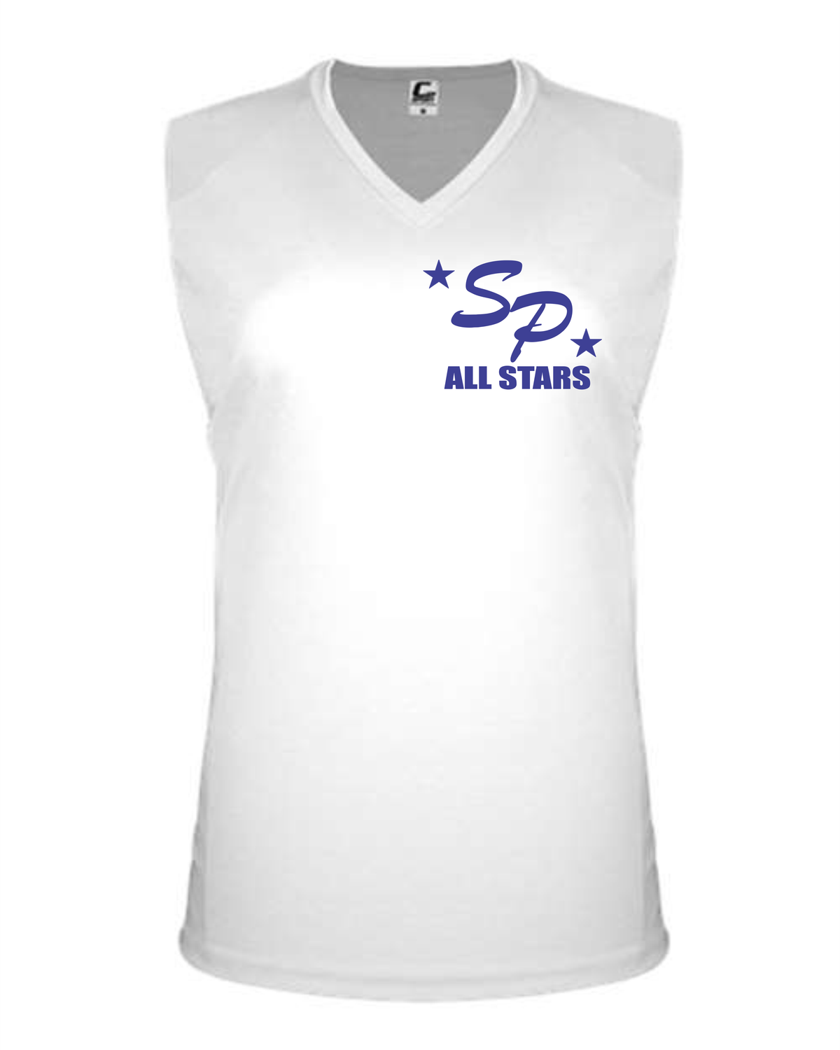 Ladies Sleeveless V-Neck Performance T-Shirt with SP All-Star Roster - Gray or White