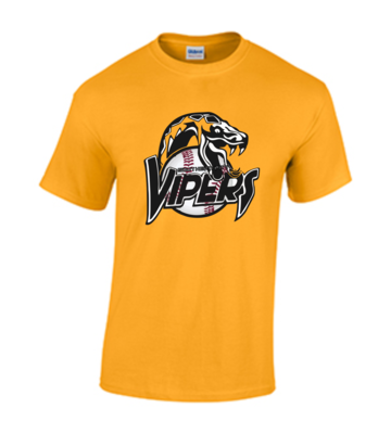 Short Sleeve Cotton T-Shirt with Vipers Color Logo - Available in 2 colors