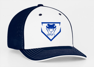 White & Navy Vipers Flex-Fit Hat