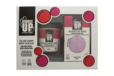 Bubble Up Body Care Gift set - Body Butter - 210g Big Bath Bar Berry &amp; 220g Body Butter Cherry Nice - Unisex