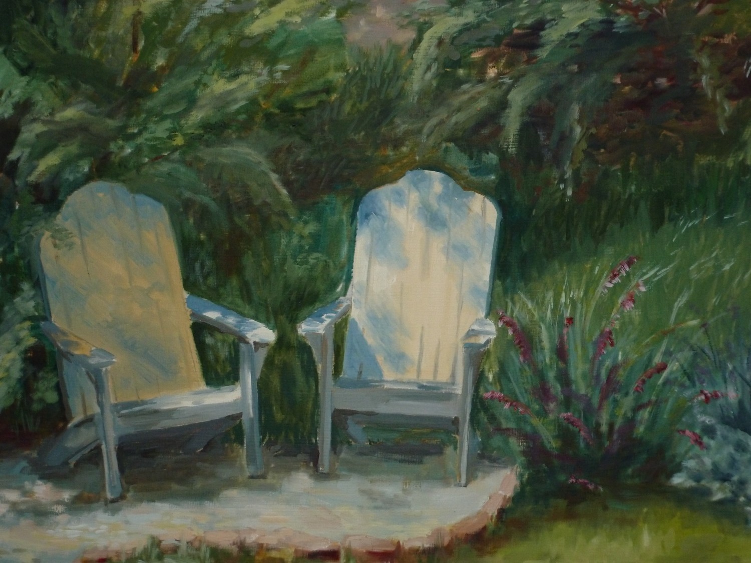 Backyard Shade, Oil, 20x16