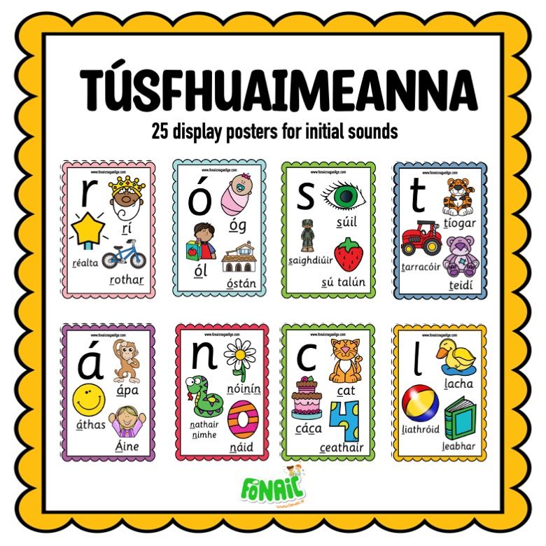 Túsfhuaimeanna - 25 Display Posters for Initial Sounds