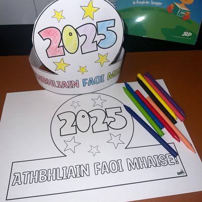 New Years Hat Craft - 2025 - Gaeilge and English Version