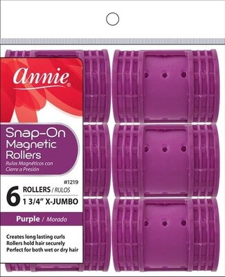 ANNIE JUMBO SNAP-ON MAGNETIC ROLLERS 6CT PURPLE
