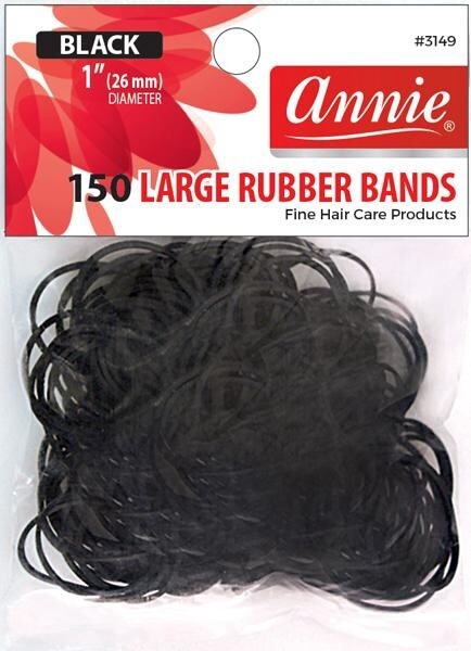 ANNIE 150PC LARGE BLACK RUBBER BANDS