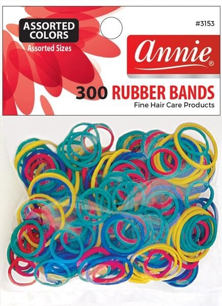Annie 300Pc Rubber Bands Assort Color &amp; Size