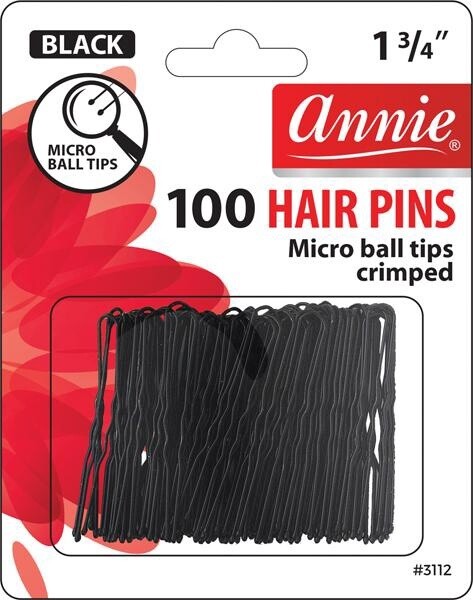 Annie 100Pc Black Hair Pins 1 3/4&quot; Micro-ball Tipped