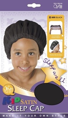 Kid Satin Sleep Cap Black