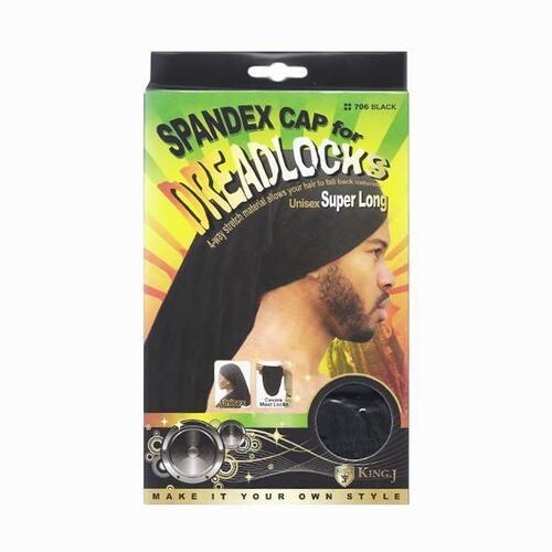 Spandex Cap For Dreadlocks Super Long Black