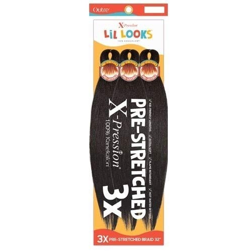 X-PRESSION - LIL LOOKS - PRESTRETCHED CALMING BRAID 3X 32&quot;, Color: 4